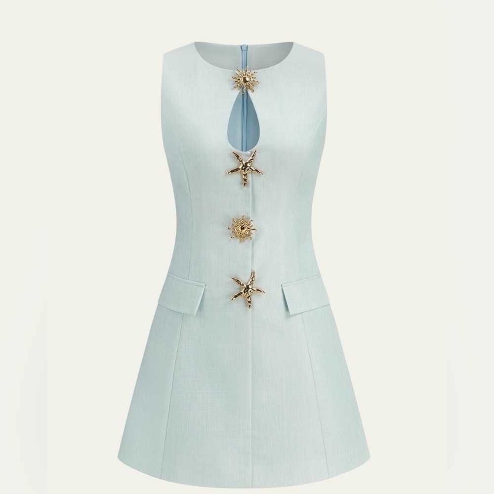 Commense Floral Decor Pocket Dress